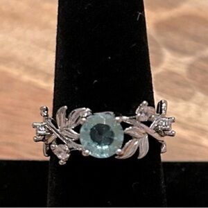 New ‎ Silver and Blue Gemstone costume Ring size 8